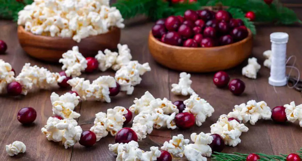 Popcorn girlande selbstgemachte weihnachtsdeko christbaumschmuck
