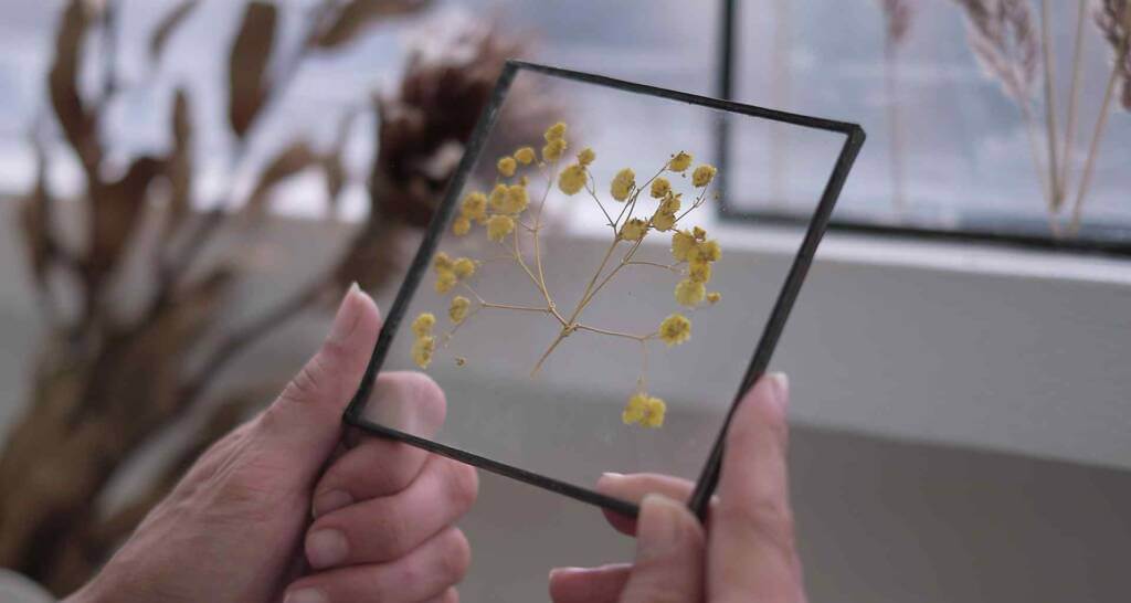 deko für das fenster herbarium trockenblumen im bilderrahmen zum aufhängen