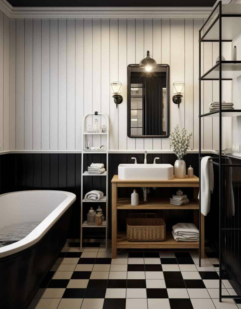 badezimmer in schwarz-weiß badezimmer schwarze deko