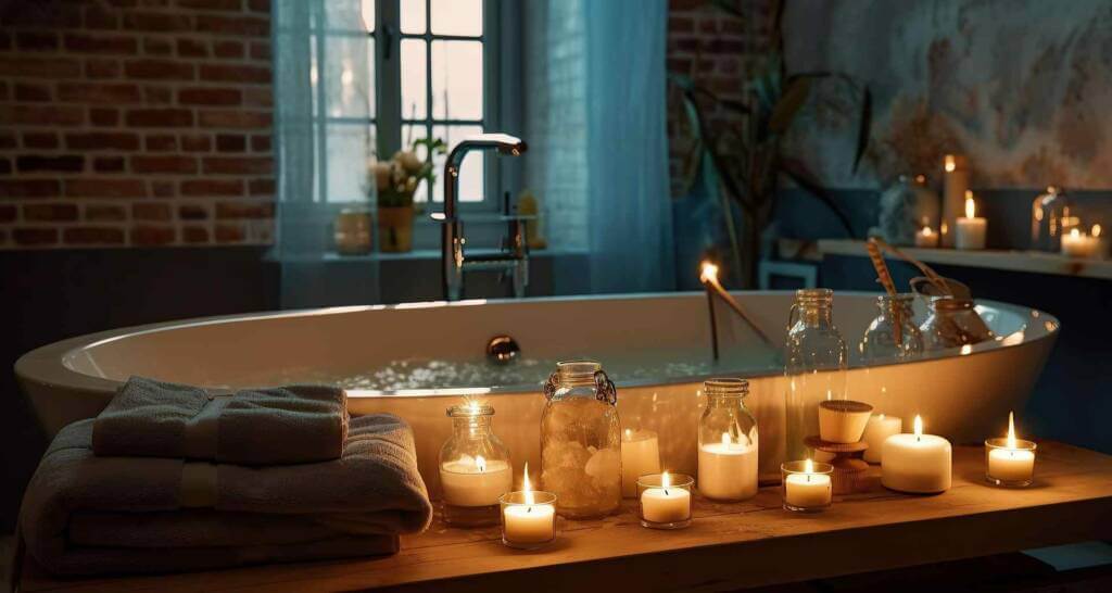 duftkerzen im badezimmer kerzendeko im bad gemütliches vollbad